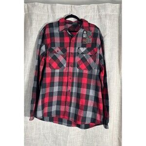 Five‎ Brother Heavy Weight Deluxe Flannel Shirt Red Black Plaid NWT Size Large